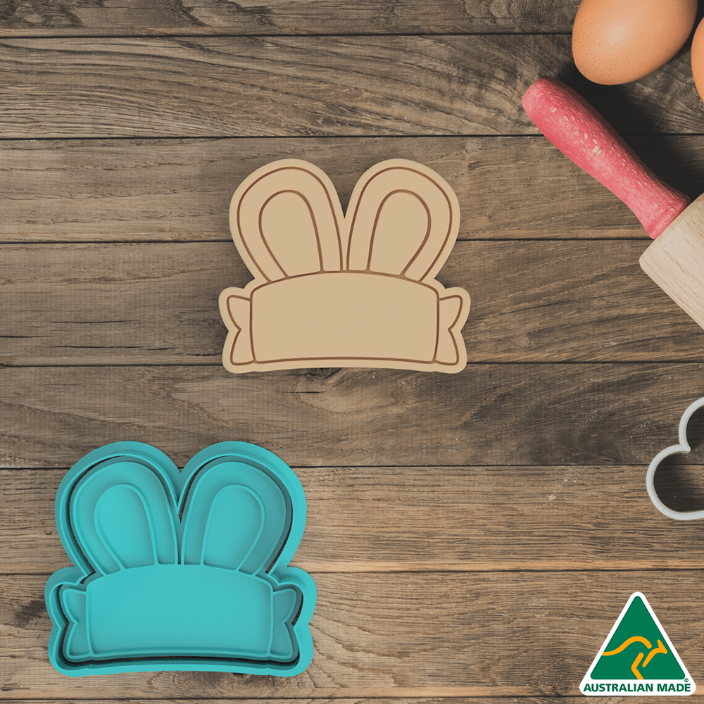 Australian Cookie Cutters Cookie Cutters Easter Rabbit Ears Cookie Cutter and Embosser Stamp