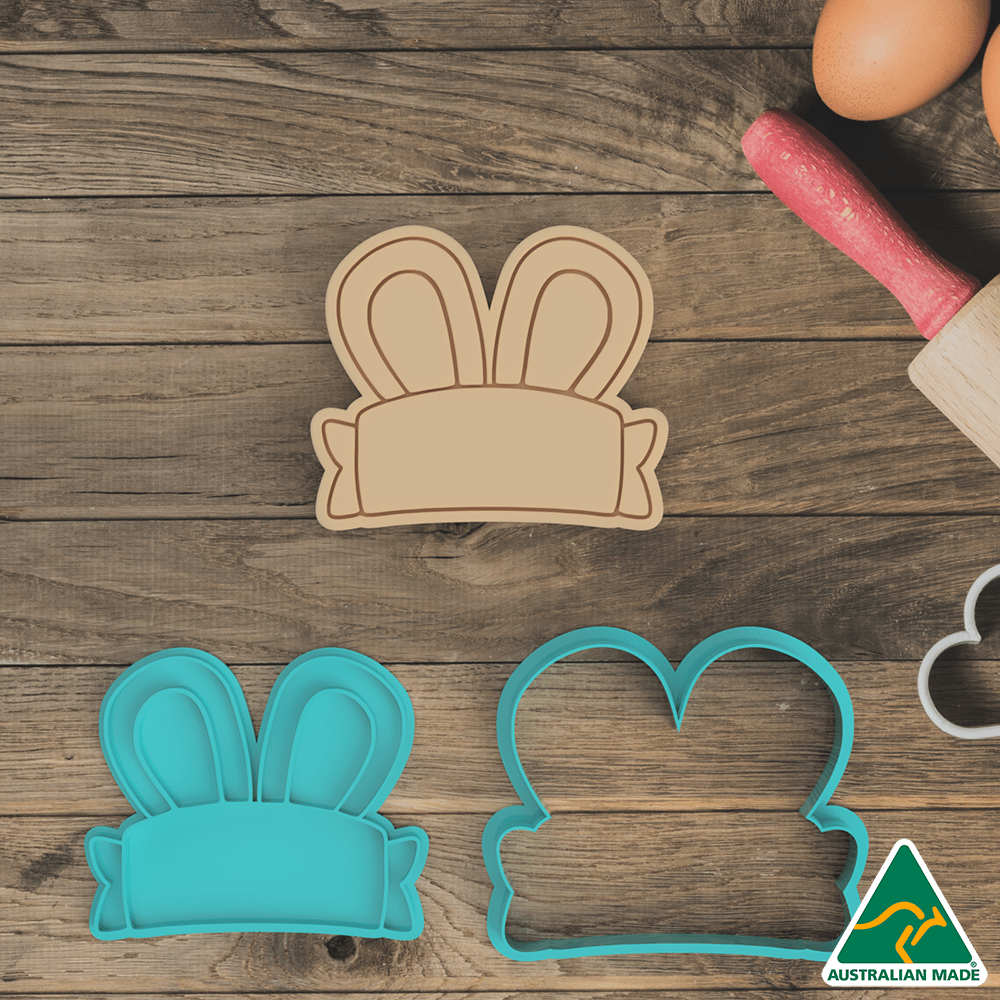 Australian Cookie Cutters Cookie Cutters Easter Rabbit Ears Cookie Cutter and Embosser Stamp