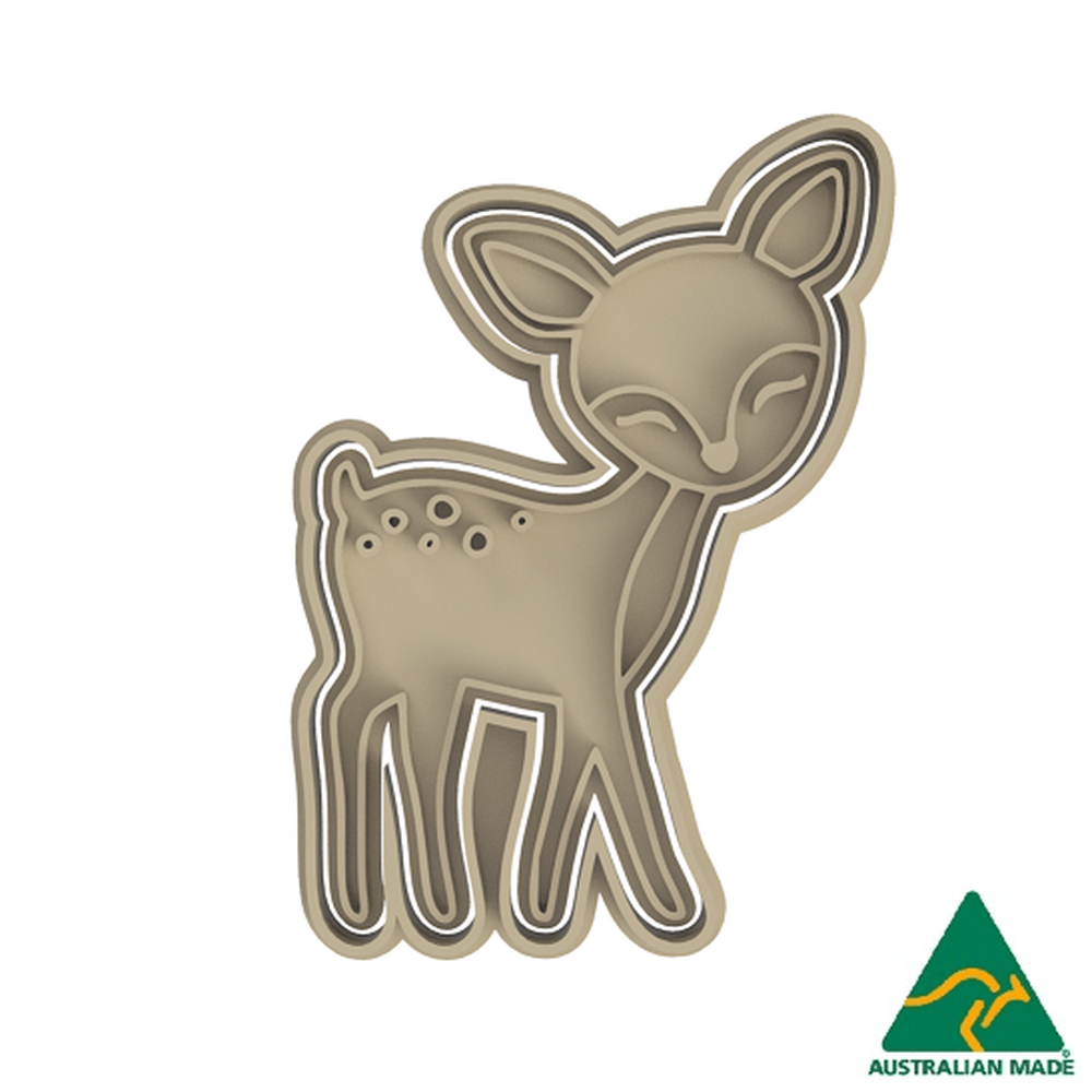 Australian Cookie Cutters Cookie Cutters Forest Animals- Deer Cookie Cutter And Embosser Stamp