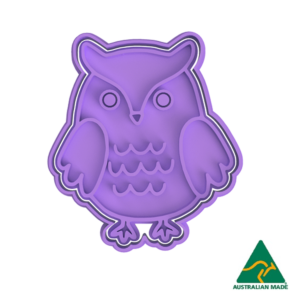 Australian Cookie Cutters Cookie Cutters Forest Animals- Owl Cookie Cutter And Embosser Stamp