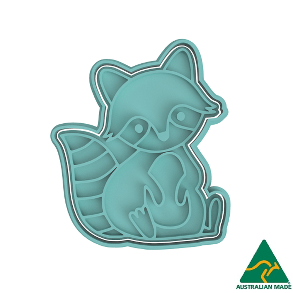 Australian Cookie Cutters Cookie Cutters Forest Animals- Raccoon Cookie Cutter And Embosser Stamp