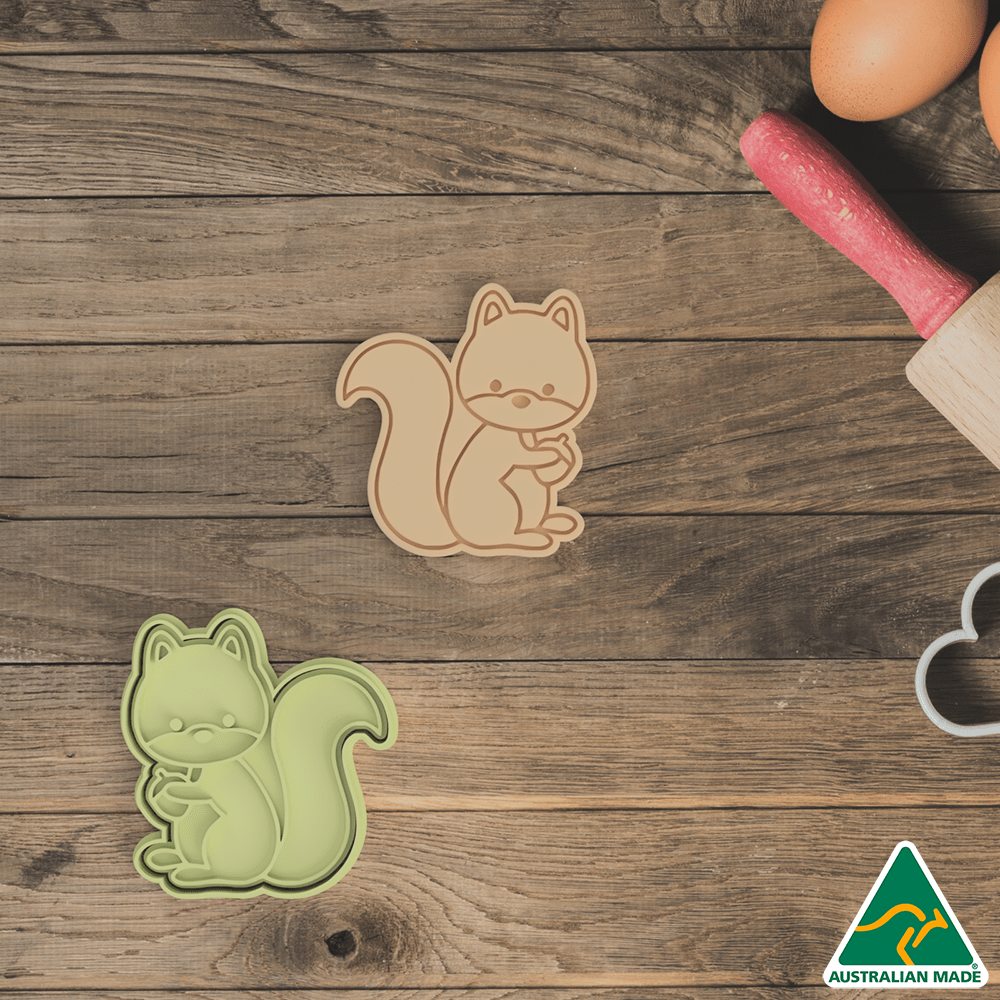 Australian Cookie Cutters Cookie Cutters Forest Animals- Squirrel Cookie Cutter And Embosser Stamp