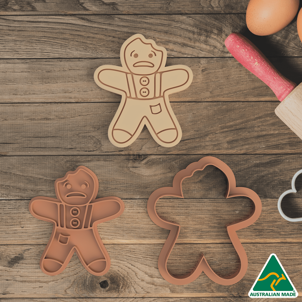 Australian Cookie Cutters Cookie Cutters Gingerbread Man Cookie Cutter and Embosser Stamp