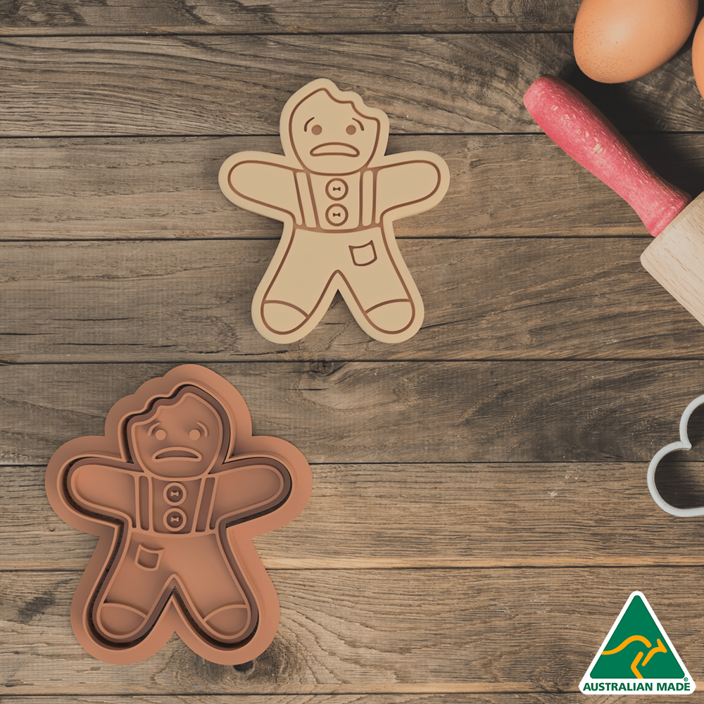 Australian Cookie Cutters Cookie Cutters Gingerbread Man Cookie Cutter and Embosser Stamp
