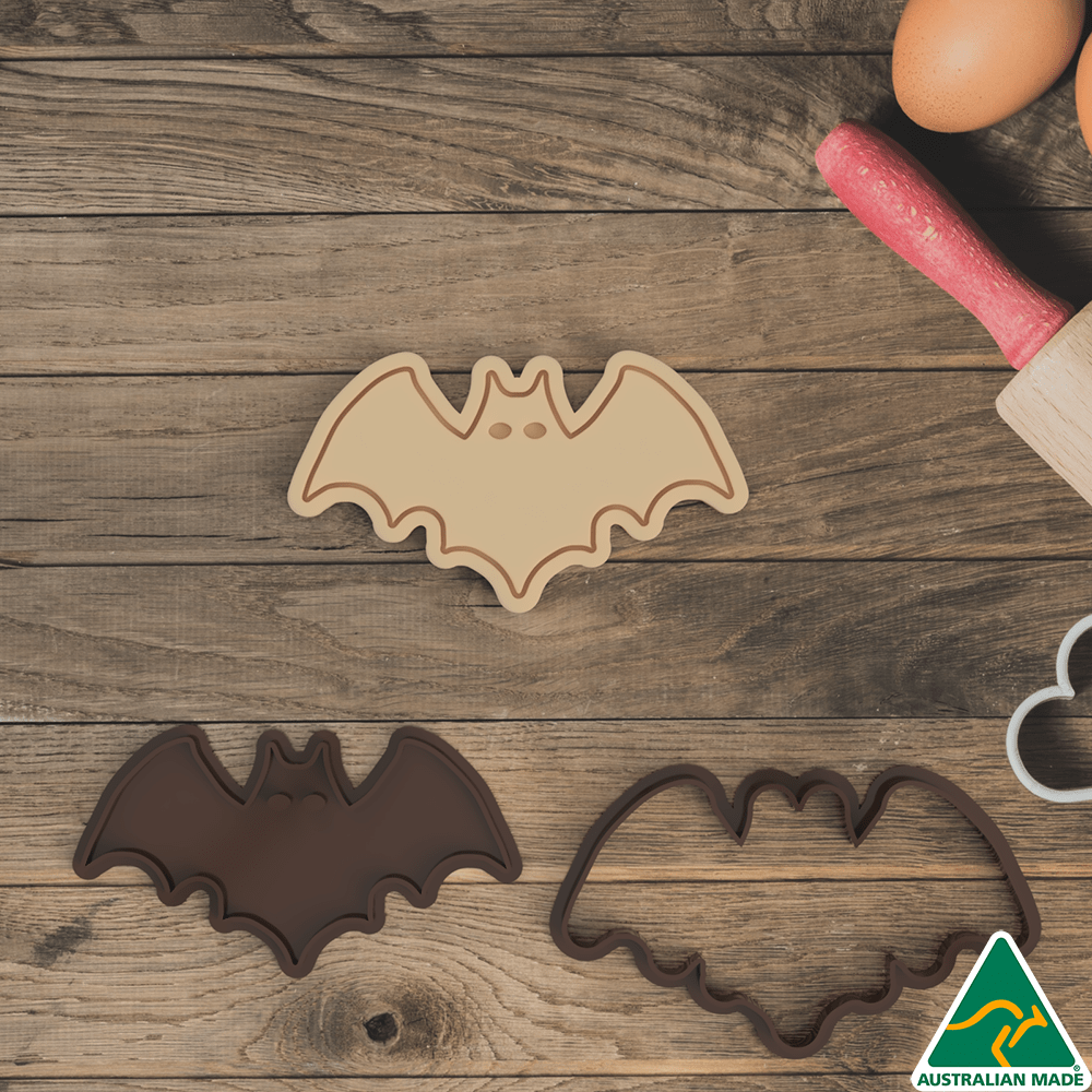 Australian Cookie Cutters Cookie Cutters Halloween Bat Cookie Cutter and Embosser Stamp