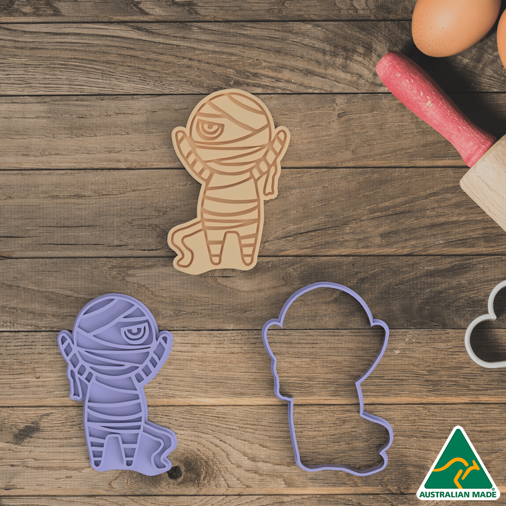 Australian Cookie Cutters Cookie Cutters Halloween Mummy Cookie Cutter and Embosser Stamp