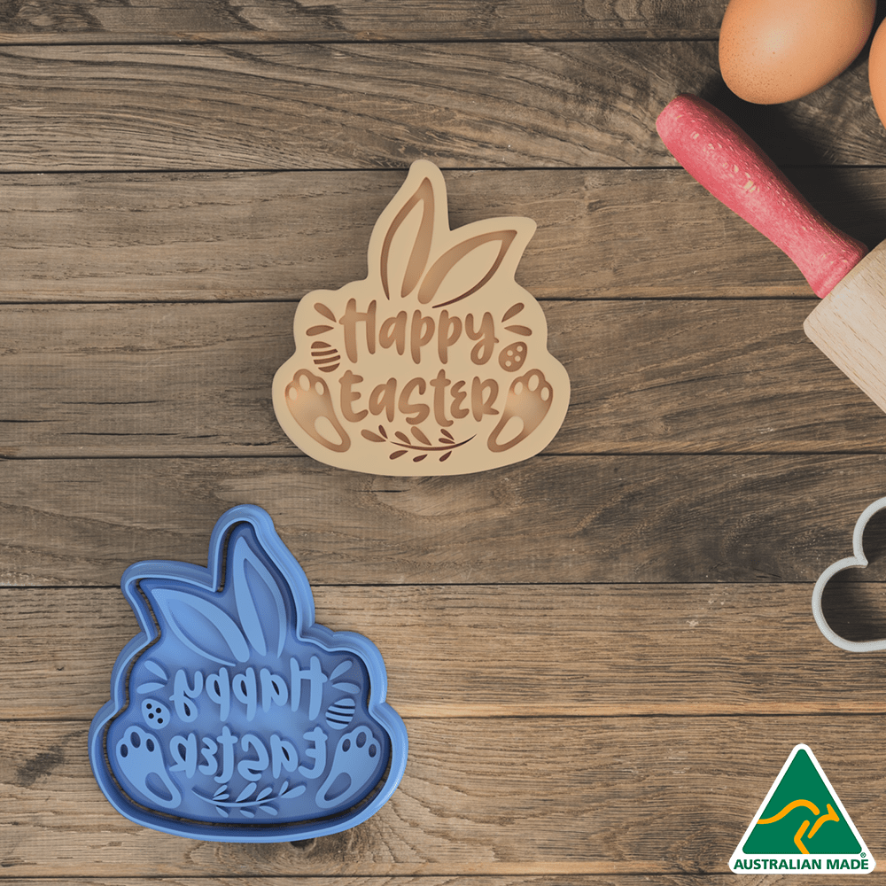 Australian Cookie Cutters Cookie Cutters Happy Easter Bunny Cookie Cutter And Embosser Stamp
