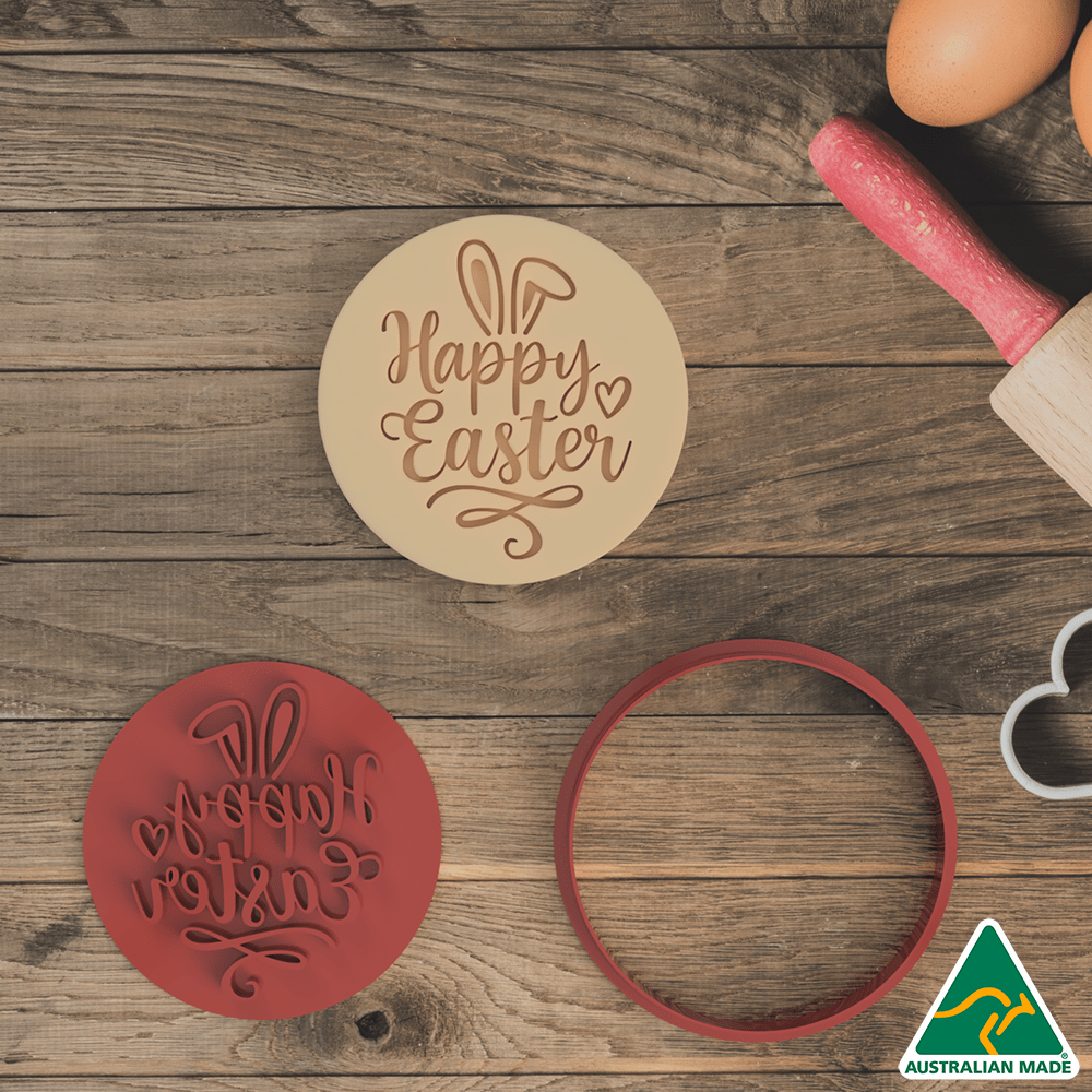 Australian Cookie Cutters Cookie Cutters Happy Easter V1 Cookie Cutter And Embosser Stamp