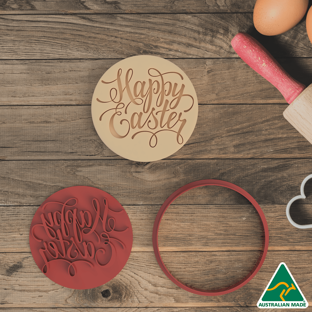 Australian Cookie Cutters Cookie Cutters Happy Easter V2 Cookie Cutter And Embosser Stamp