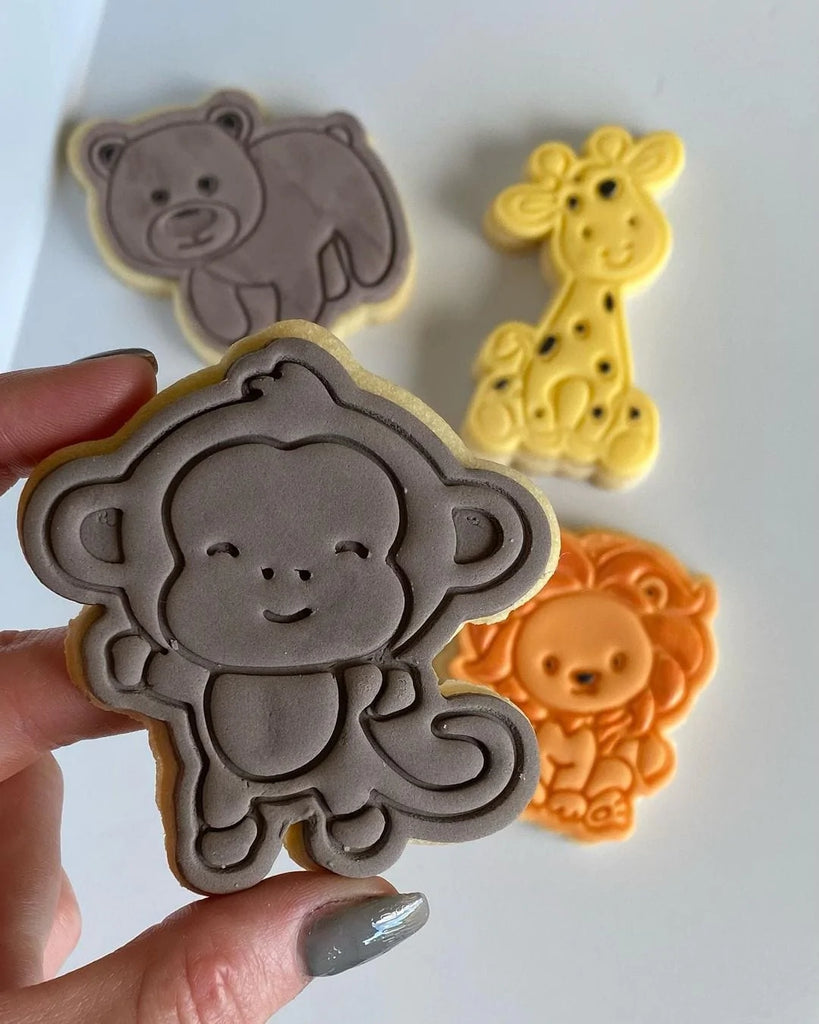 Australian Cookie Cutters Cookie Cutters Jungle Animals- Monkey Cookie Cutter And Embosser Stamp