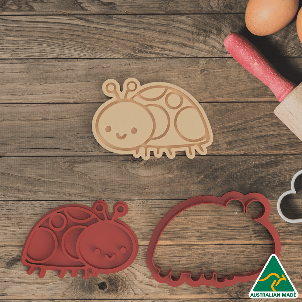 Australian Cookie Cutters Cookie Cutters Lady Bug Cookie Cutter and Embosser Stamp