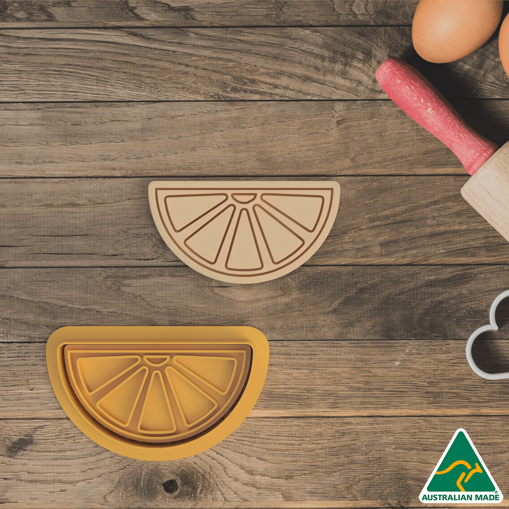 Australian Cookie Cutters Cookie Cutters Lemon Slice Cookie Cutter and Embosser Stamp