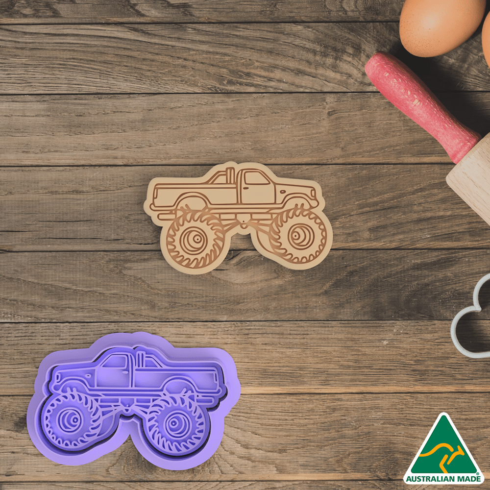 Australian Cookie Cutters Cookie Cutters Monster Truck Cookie Cutter and Embosser Stamp