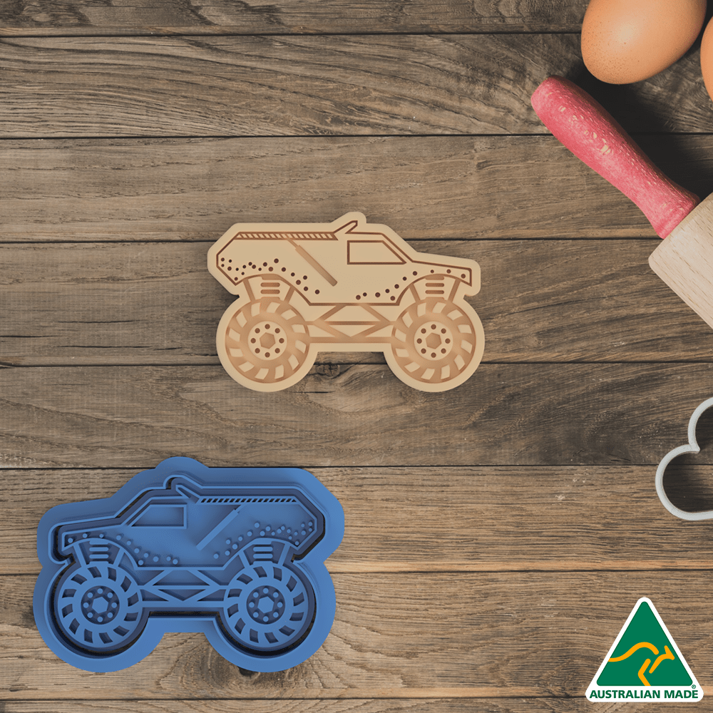 Australian Cookie Cutters Cookie Cutters Monster Truck Cookie Cutter and Embosser Stamp