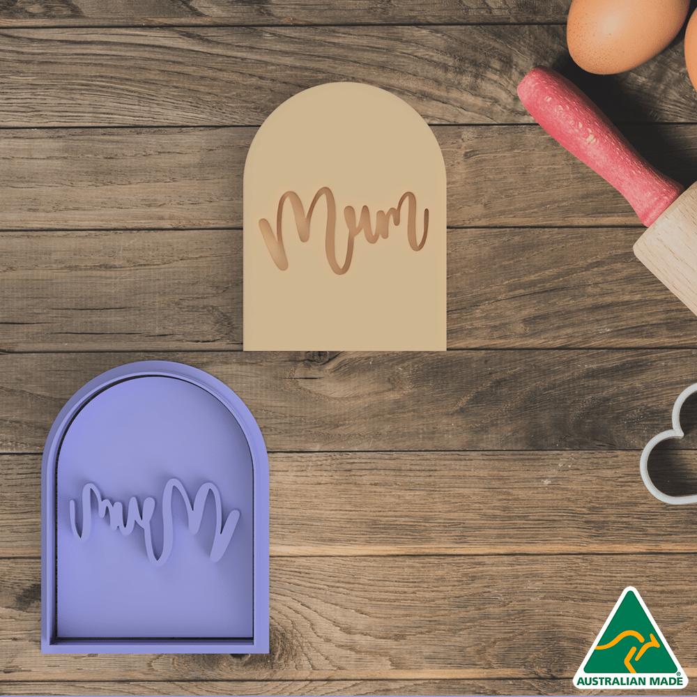Australian Cookie Cutters Cookie Cutters Mum Arch Cookie Cutter and Embosser Stamp
