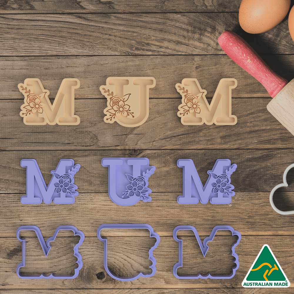 Australian Cookie Cutters Cookie Cutters MUM Cookie Cutter and Embosser Stamp