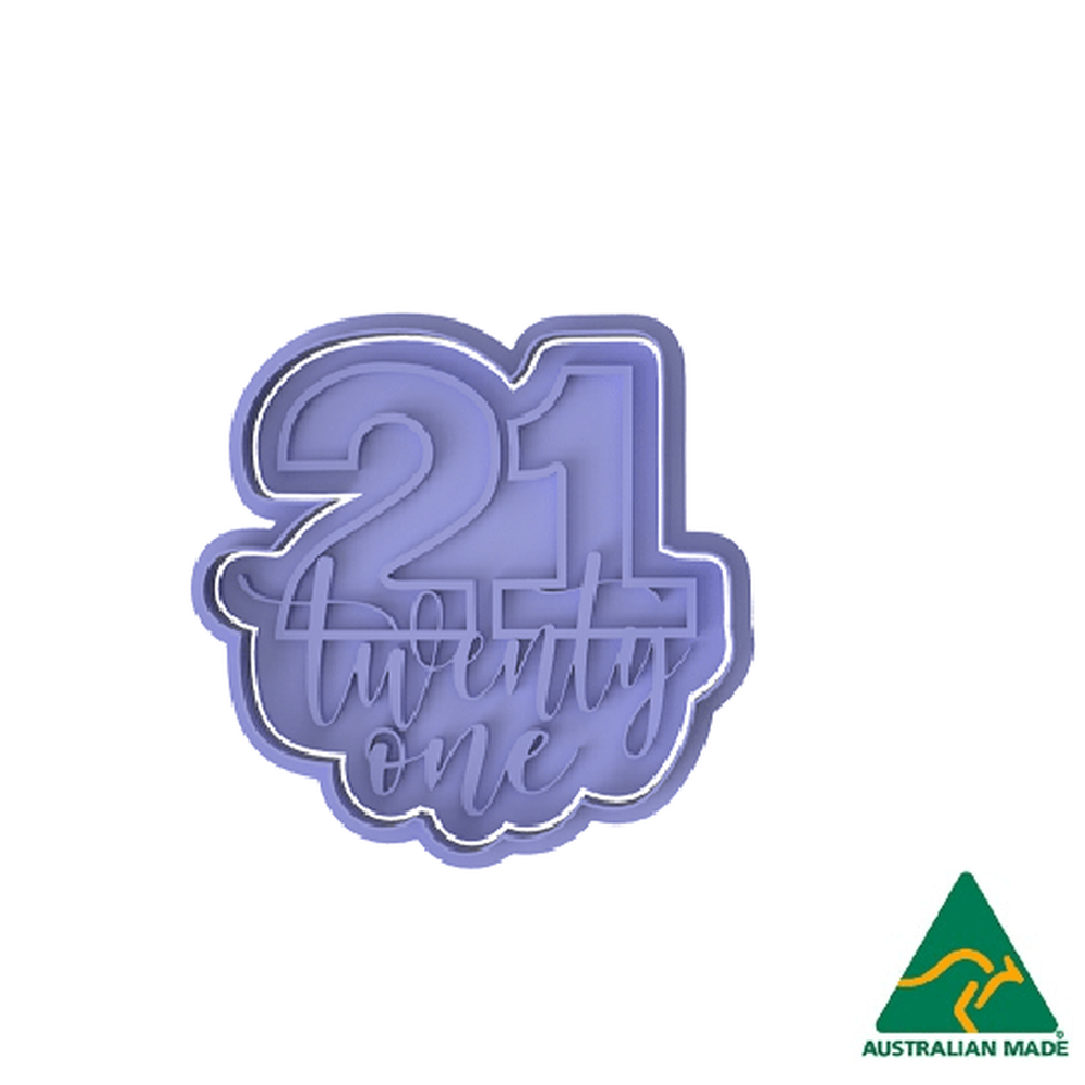 Australian Cookie Cutters Cookie Cutters Number 21 Cookie Cutter and Fondant Embosser
