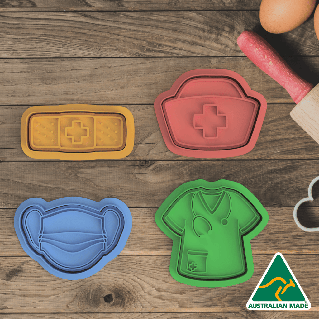 Australian Cookie Cutters Cookie Cutters Nurse Pack Cookie Cutter and Embosser Stamp