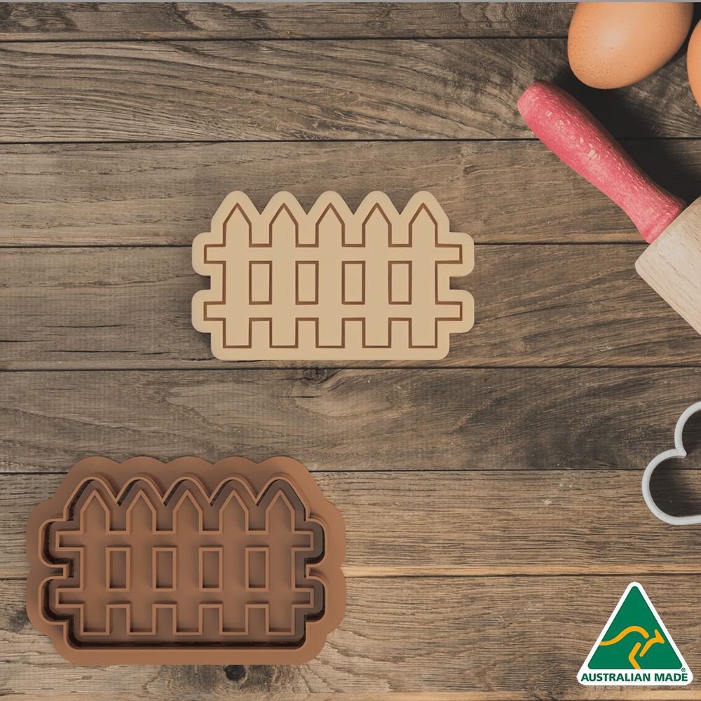 Australian Cookie Cutters Cookie Cutters Picket Fence Cookie Cutter and Embosser Stamp