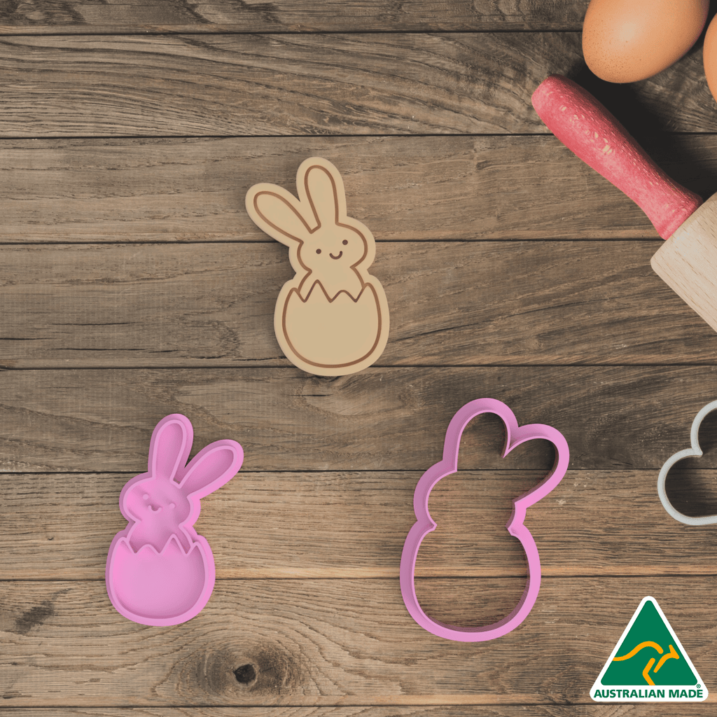 Australian Cookie Cutters Cookie Cutters Pink Easter Bunny Cookie Cutter And Embosser Stamp