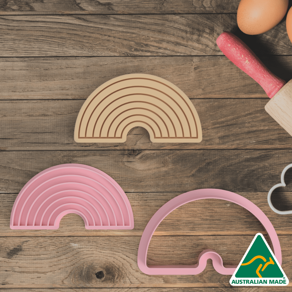 Australian Cookie Cutters Cookie Cutters Rainbow Cookie Cutter and Embosser Stamp