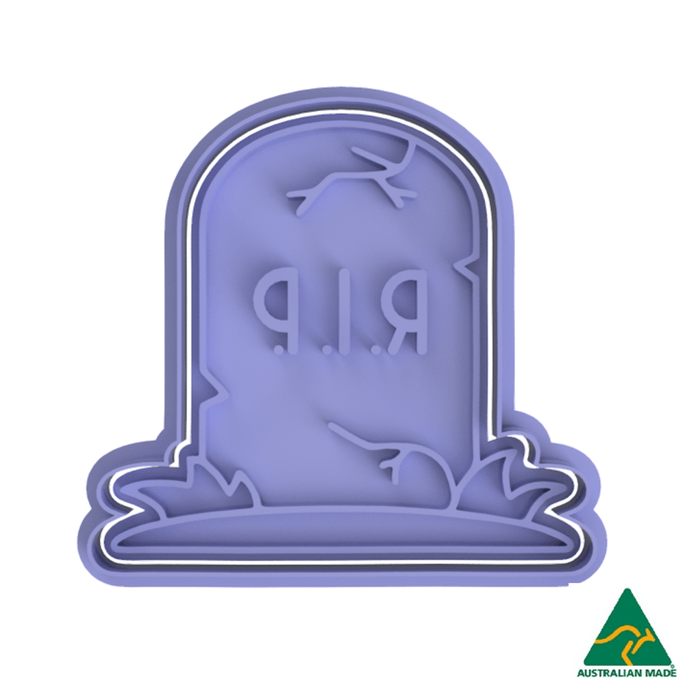 Australian Cookie Cutters Cookie Cutters RIP Gravestone Cookie Cutter and Embosser Stamp