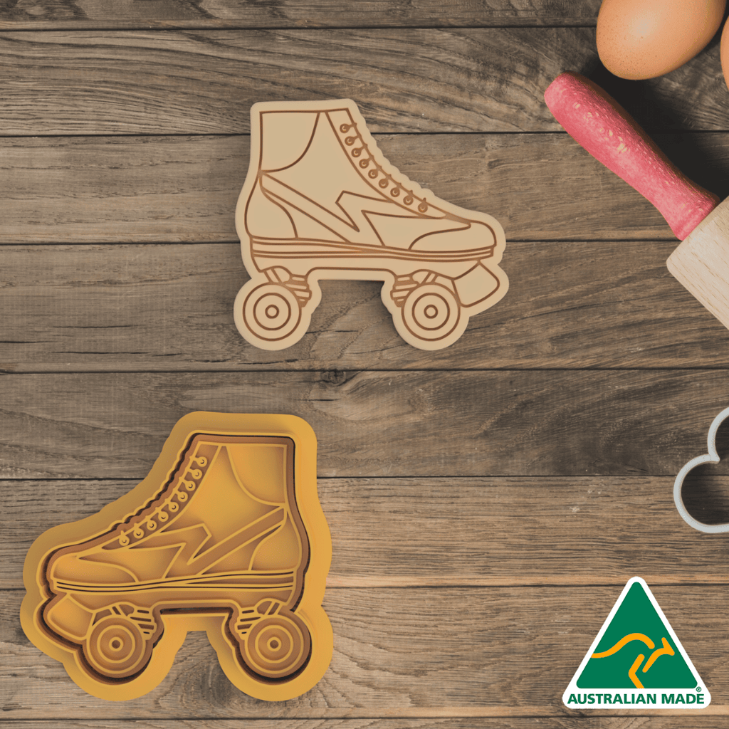 Australian Cookie Cutters Cookie Cutters Roller Skate Cookie Cutter and Embosser Stamp