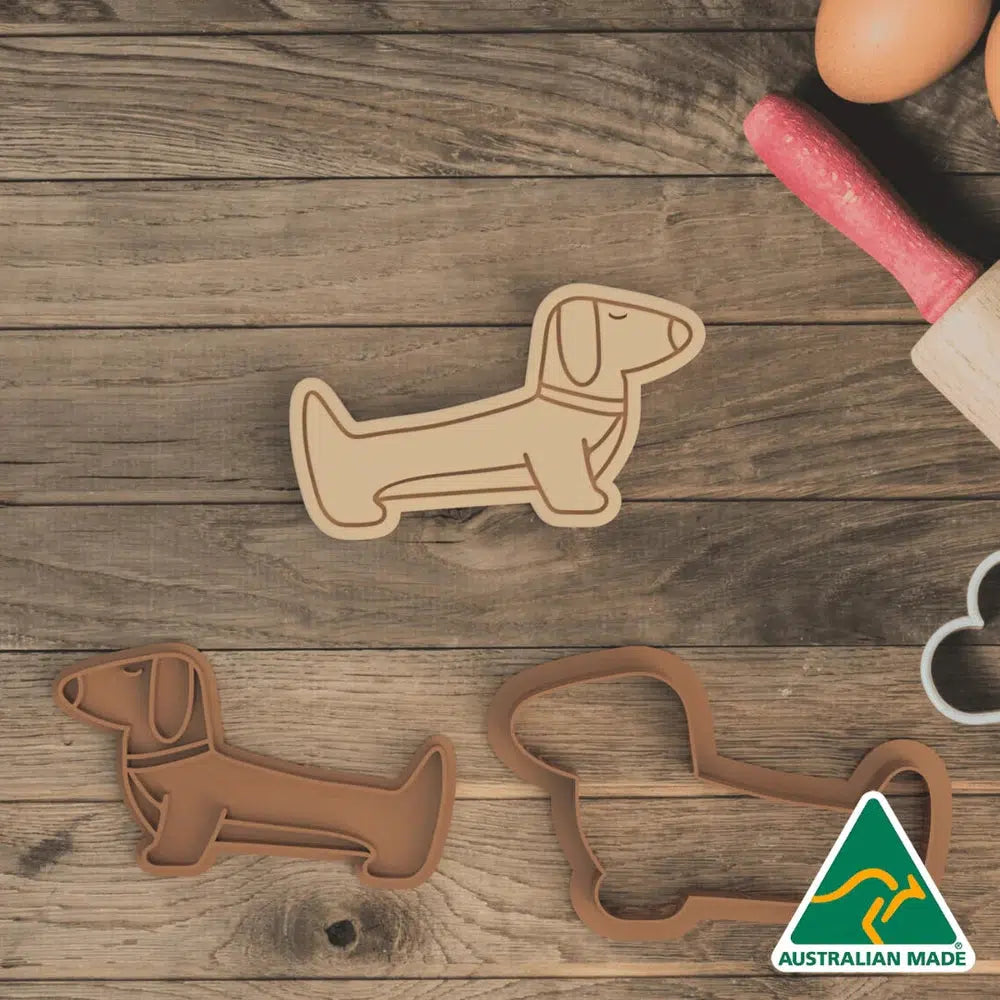 Australian Cookie Cutters Cookie Cutters Sausage Dog Cookie Cutter and Embosser Stamp