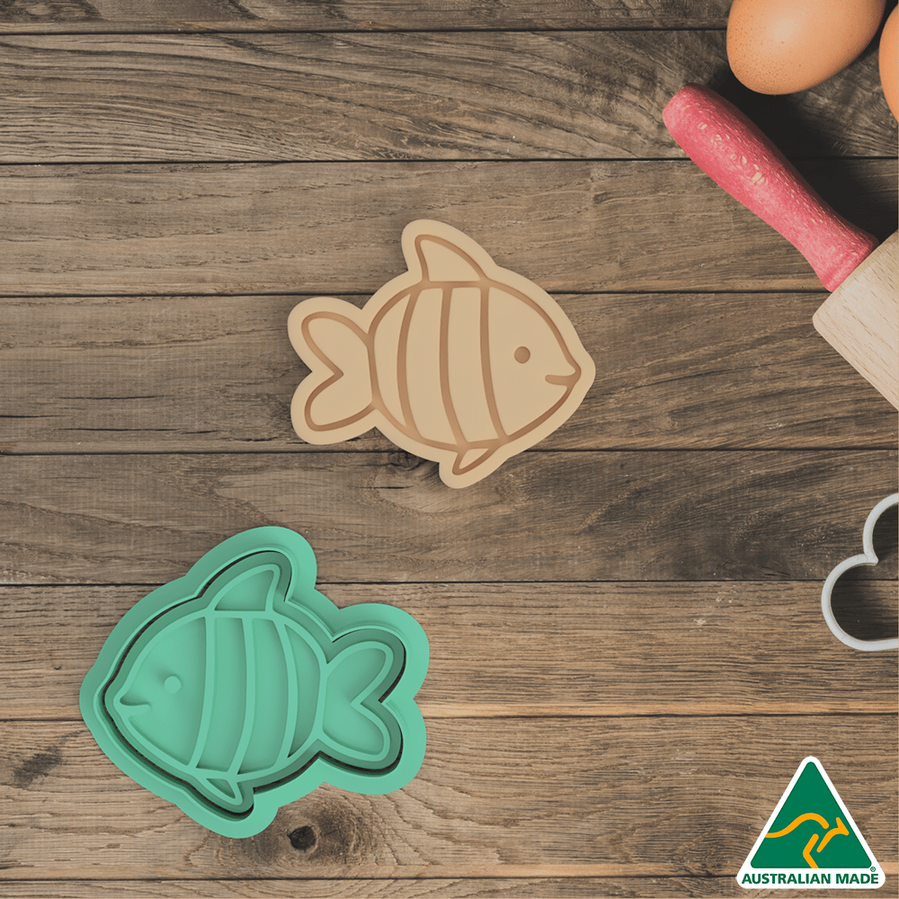 Australian Cookie Cutters Cookie Cutters Sea Creatures- Fish Cookie Cutter And Embosser Stamp