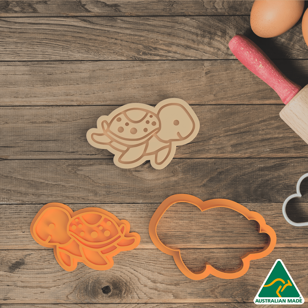 Australian Cookie Cutters Cookie Cutters Sea Creatures- Turtle Cookie Cutter And Embosser Stamp