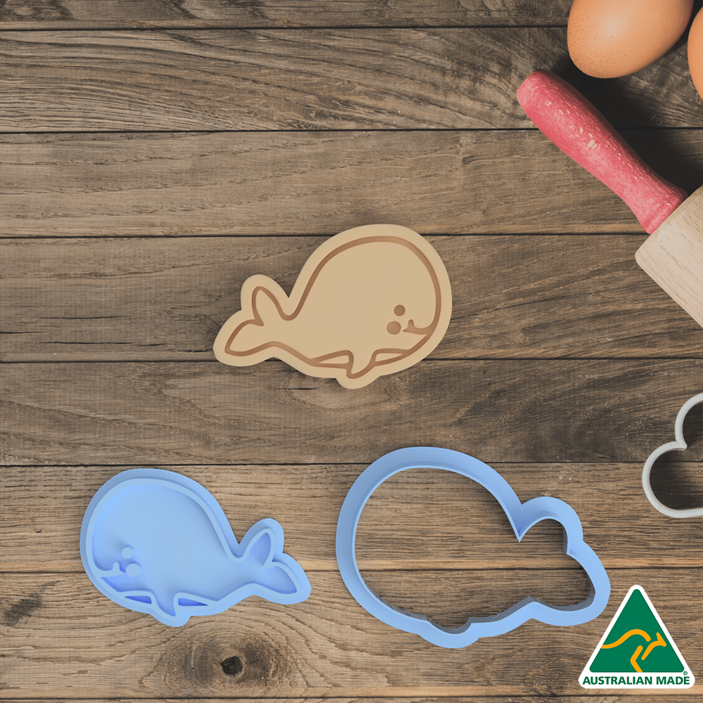 Australian Cookie Cutters Cookie Cutters Sea Creatures- Whale Cookie Cutter And Embosser Stamp