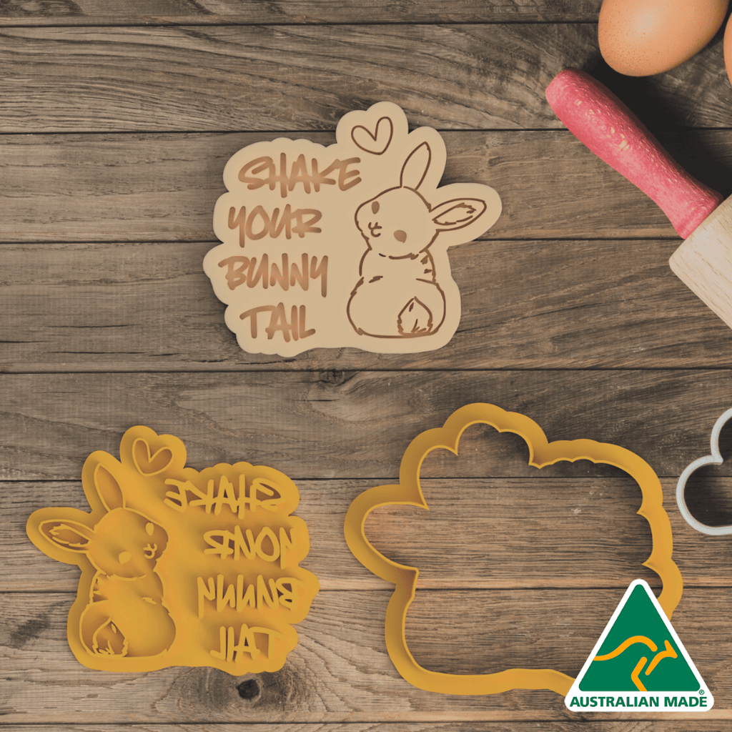 Australian Cookie Cutters Cookie Cutters Shake Your Bunny Tail Cookie Cutter And Embosser Stamp