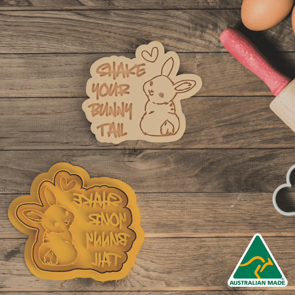 Australian Cookie Cutters Cookie Cutters Shake Your Bunny Tail Cookie Cutter And Embosser Stamp