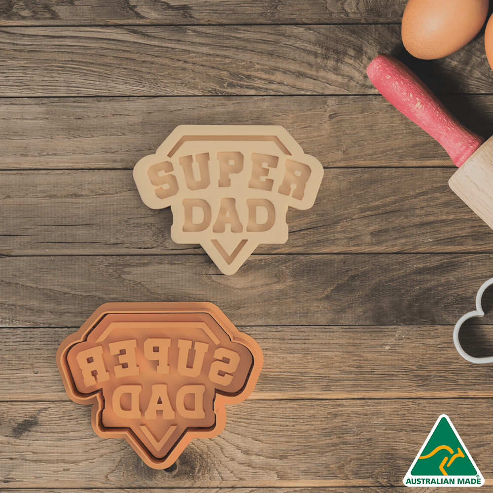 Australian Cookie Cutters Cookie Cutters Super Dad Cookie Cutter and Embosser Stamp