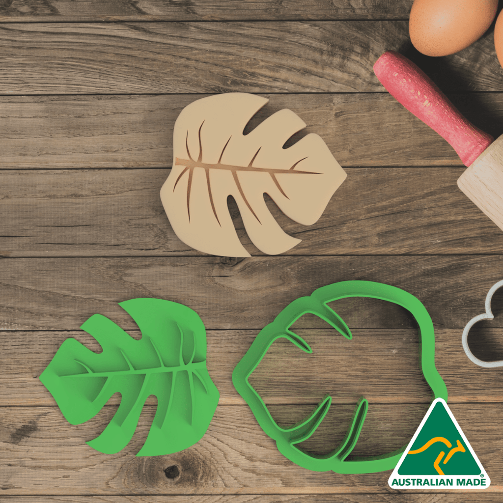 Australian Cookie Cutters Cookie Cutters Tropical Leaf Cookie Cutter and Embosser Stamp