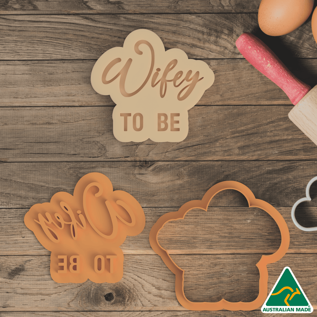 Australian Cookie Cutters Cookie Cutters Wifey To Be Cookie Cutter and Embosser Stamp