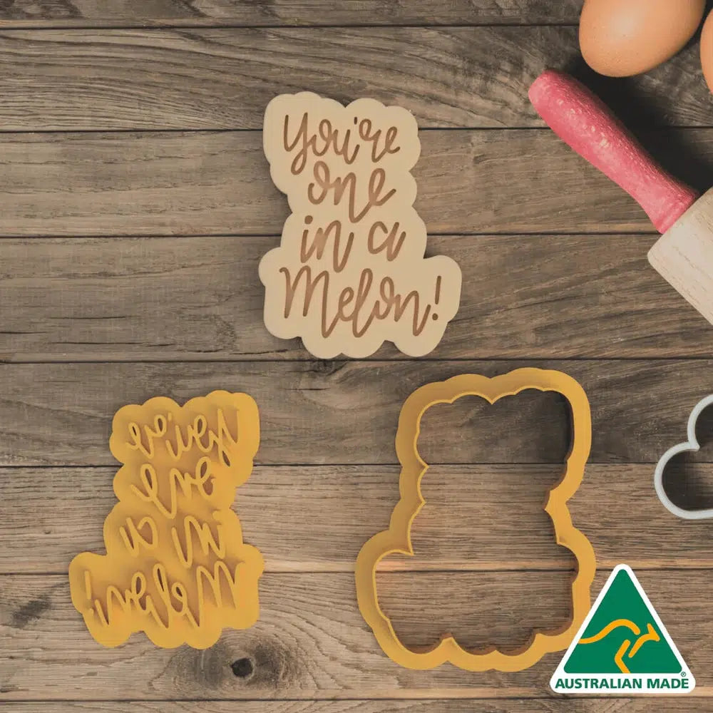 Australian Cookie Cutters Cookie Cutters You're One in a Melon Cookie Cutter and Embosser Stamp