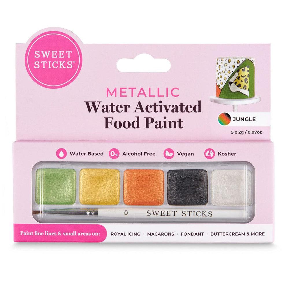 Australian Cookie Cutters Sweet Sticks Jungle Theme Palette - Metallic Water Activated Food Paint