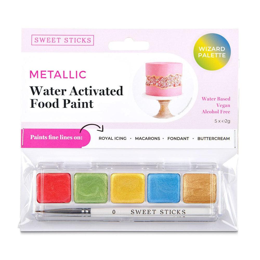 Sweet Sticks Edible Baking Decorations Sweet Sticks Wizard Theme Palette - Metallic Water Activated Food Paint